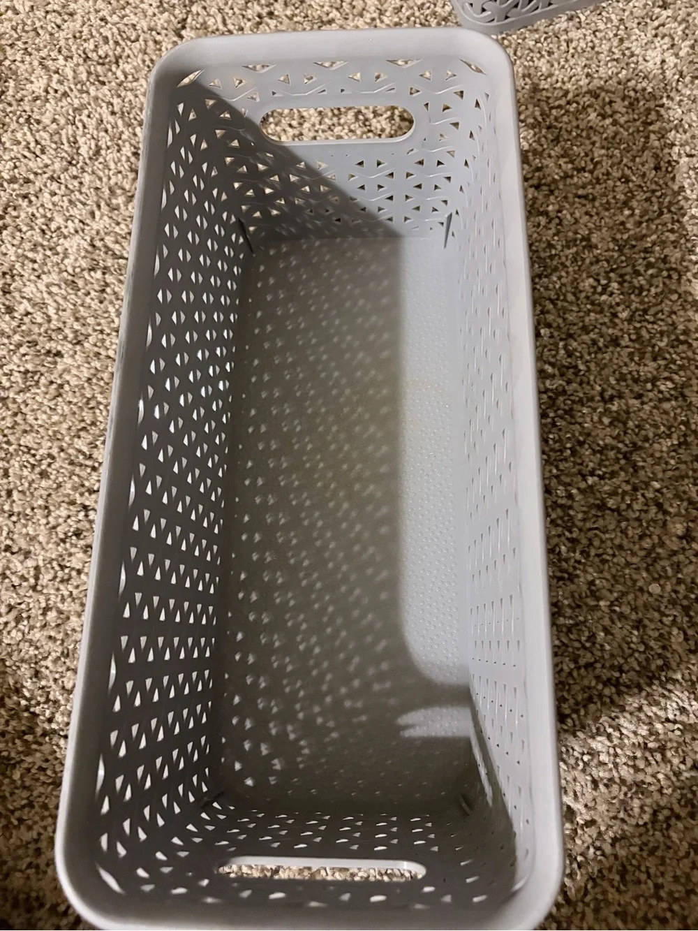 Stackable Gray Woven Plastic Storage Bins (Set of 6)